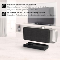 faller Oskar TV reproduktor/soundbar s funkcí Voice Zoom (přenosný, bezdrátový, snadno použitelný, hliníkový kryt)